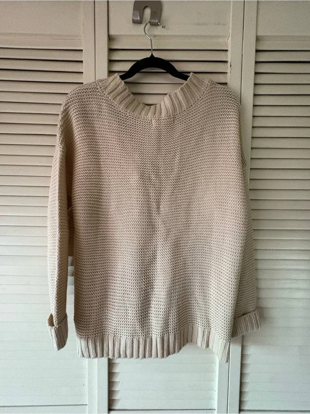 Jack by BB Dakota Beige Lace-Up V-Neck Knit Sweater - Never worn